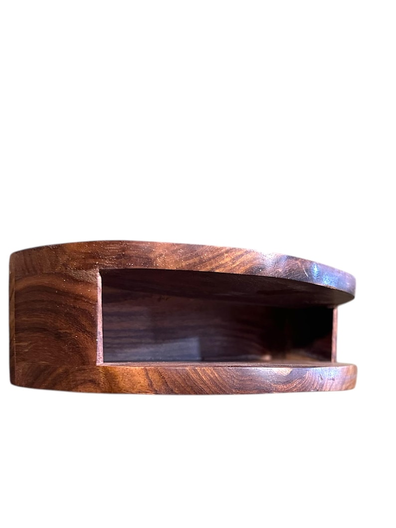 Serviettenhalter aus Holz mit Messingverzierung und floraler Gravur, Tischdeko-Organizer, Einzugsgeschenk