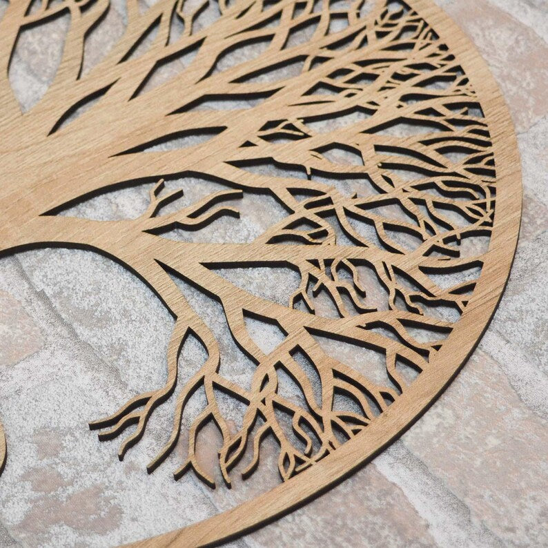 Baum des Lebens Wanddeko Gaius, 3D Holzdekoration, 12 Farben, 3 mm HDF