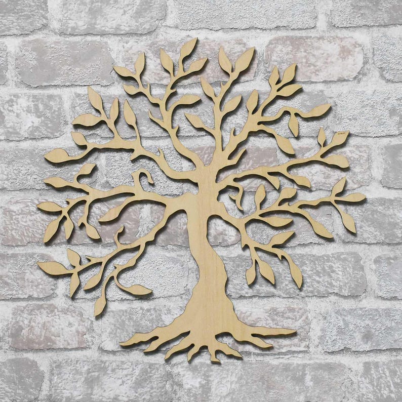 Baum des Lebens Wandkunst, 3D Holzdekoration, spirituelles Symbol, 12 Farben, verschiedene Größen