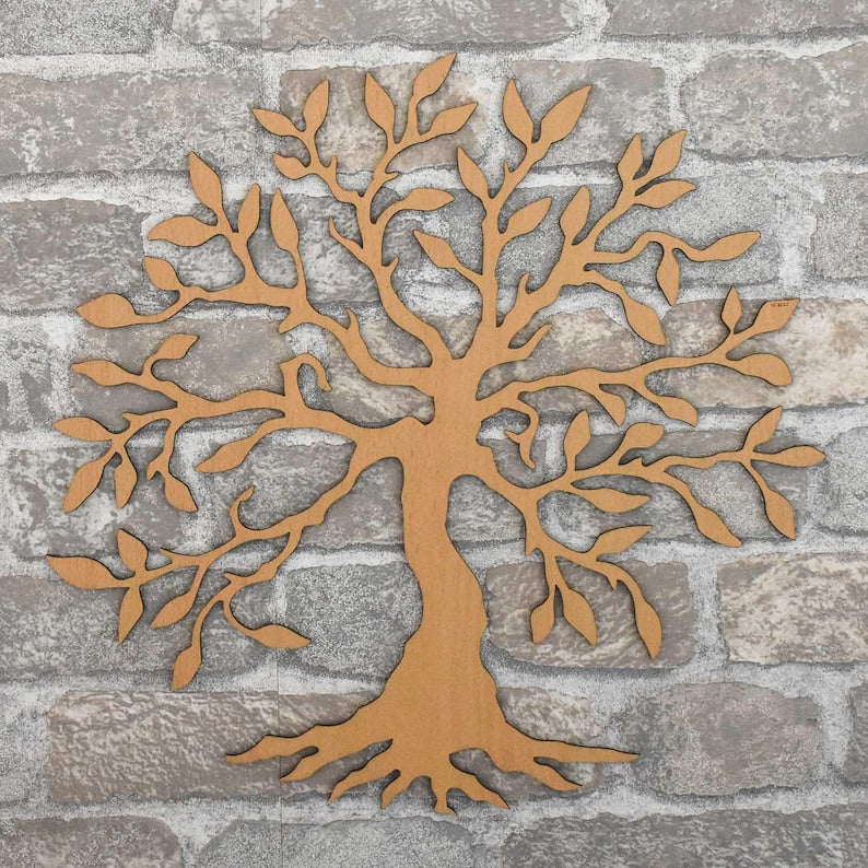 Baum des Lebens Wandkunst, 3D Holzdekoration, spirituelles Symbol, 12 Farben, verschiedene Größen