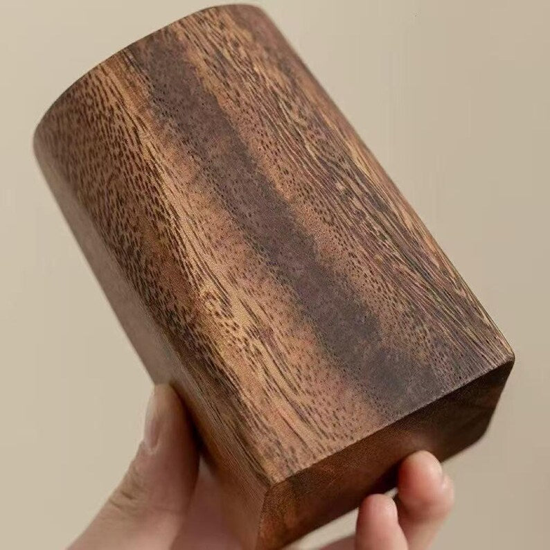 Holz Stifthalter Nussbaum Massivholz Retro Minimalistisch Büro Desktop Schreibwaren Aufbewahrung