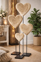Massivholz Herz auf Metallständer 3 Größen, Holzdeko, Herz Geschenk