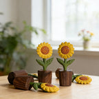 Handgeschnitzte Sonnenblumen-Holzskulptur, rustikales Bauernhaus-Dekor