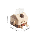 Holzhaus Taschentücherbox Deckel aus Walnuss und Ahorn, Halter für quadratische Taschentücher