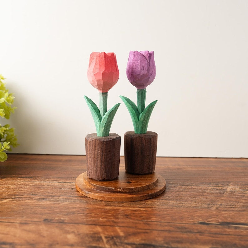 Holz Rosen Figur handgefertigt, Holzblume, Schreibtischdeko, Wohnkultur