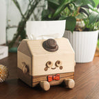Holzhaus Taschentücherbox Deckel aus Walnuss und Ahorn, Halter für quadratische Taschentücher