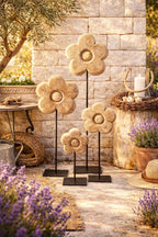Holzblume auf Metallständer 3 Größen 130/90/50 cm Deko Holz Wohnaccessoire