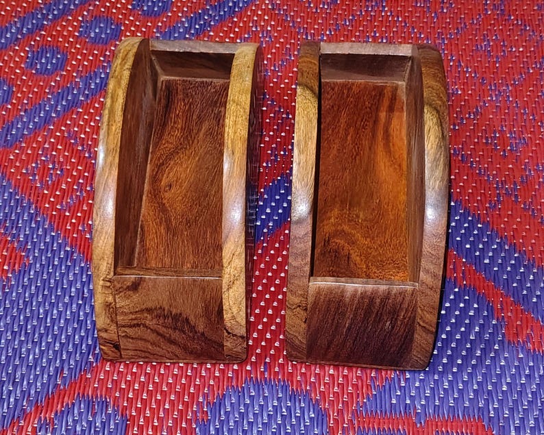 2er Set Holz Seidenpapierhalter mit Blumenmuster für Tischplatte Serviettenhalter