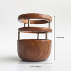 Teakholz Stifthalter, handgefertigter Schreibtischorganisator, rundes Design, 9,5 cm Durchmesser, Büro & Zuhause
