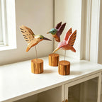 Handgeschnitzte Holz Kolibri Figur Schreibtisch Ornament Wohnkultur Geschenk 180mm