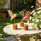Handgeschnitzte Holz Kolibri Figur Schreibtisch Ornament Wohnkultur Geschenk 180mm
