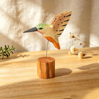 Handgeschnitzte Holz Kolibri Figur Schreibtisch Ornament Wohnkultur Geschenk 180mm