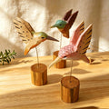 Handgeschnitzte Holz Kolibri Figur Schreibtisch Ornament Wohnkultur Geschenk 180mm