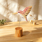 Handgeschnitzte Holz Kolibri Figur Schreibtisch Ornament Wohnkultur Geschenk 180mm