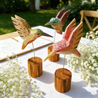 Handgeschnitzte Holz Kolibri Figur Schreibtisch Ornament Wohnkultur Geschenk 180mm