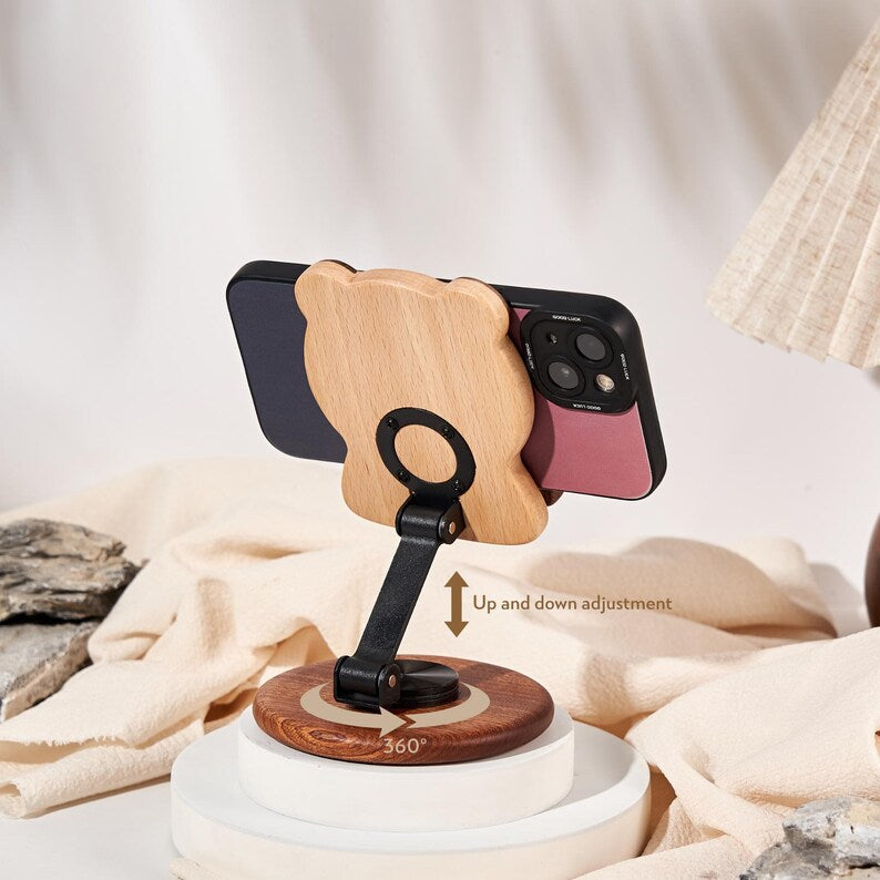 Holz Telefonhalter Capybara Handgefertigte Holzschnitzerei Tischdekoration Geschenk
