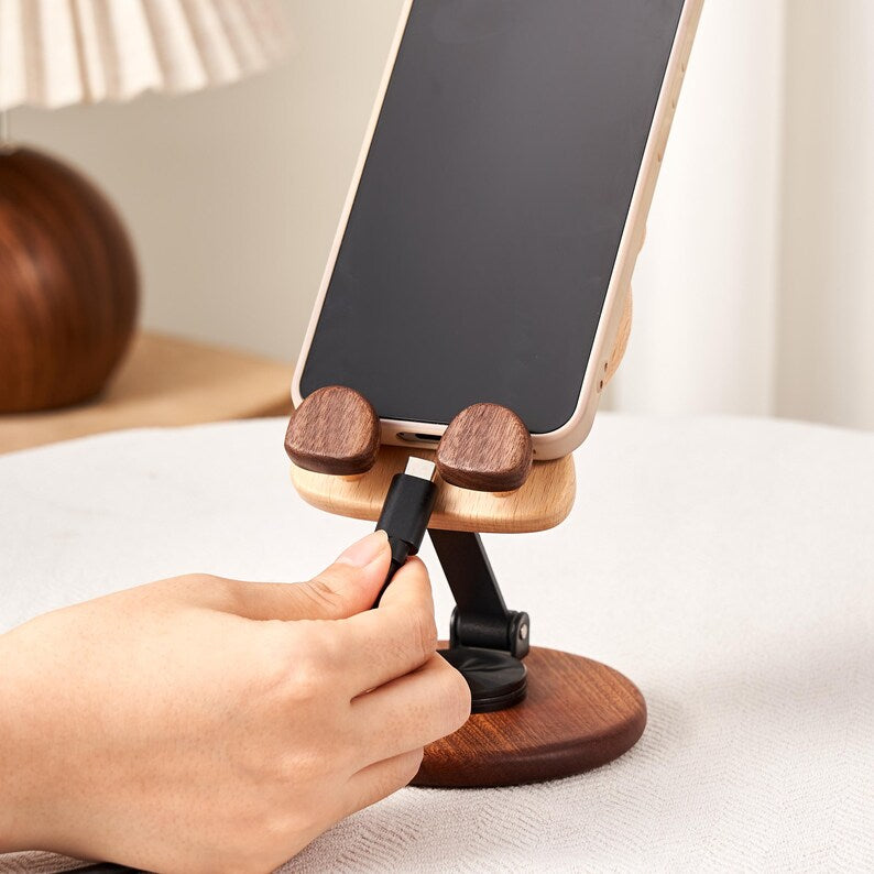 Holz Telefonhalter Capybara Handgefertigte Holzschnitzerei Tischdekoration Geschenk