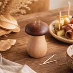 Zahnstocherhalter aus Holz Pilzform, Zahnstocherspender, Tischorganizer Landhausstil, Küchenaccessoire