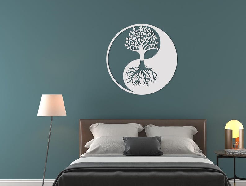 Runde 3D Holz Wanddekoration Yin Yang | Spirituelles Home Dekor