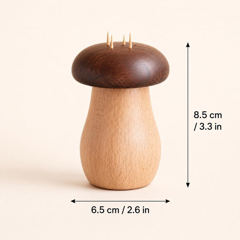 Zahnstocherhalter aus Holz Pilzform, Zahnstocherspender, Tischorganizer Landhausstil, Küchenaccessoire