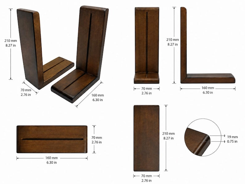 Maiglöckchen-Buchstützen aus Buntglas, Holz, botanische Deko, Bücherregalhalter