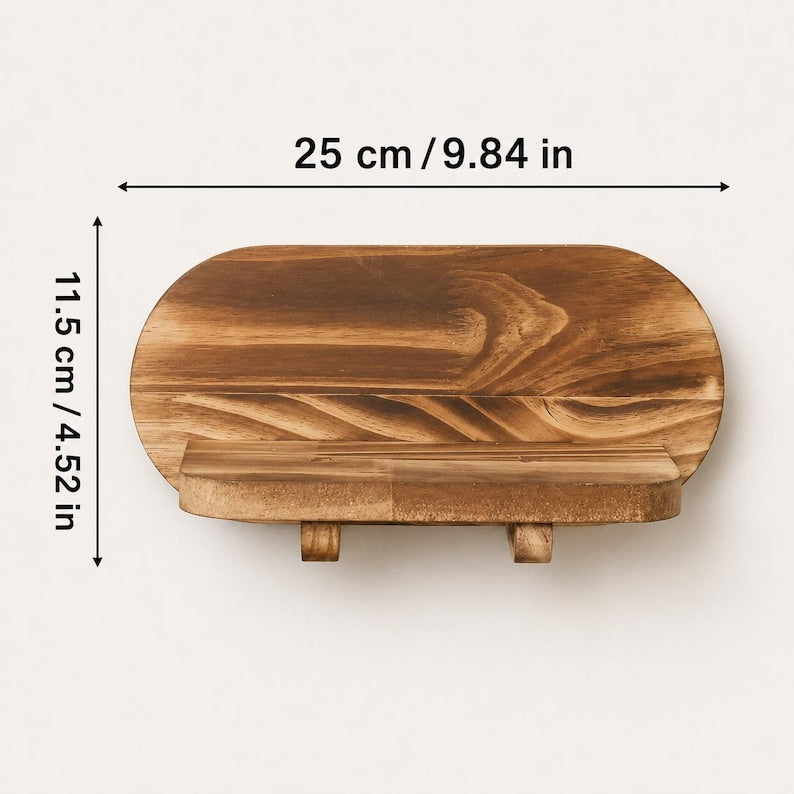 Holz Tischregal, Rustikaler Dekohalter, Kompakter Holzständer, Boho Wohnaccessoire