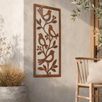 Metall Vogel Wandkunst Skulptur, Natur Wanddekor für Außen Innen, Boho Wanddeko, 4 Farben, 8-36 Zoll