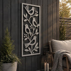 Metall Vogel Wandkunst Skulptur, Natur Wanddekor für Außen Innen, Boho Wanddeko, 4 Farben, 8-36 Zoll