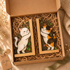 Katzen Buchstützen Glasmalerei Stil Holz Buchständer, Katzen Bücherregal Dekor, Katzenliebhaber Geschenk, Home Office Dekoration