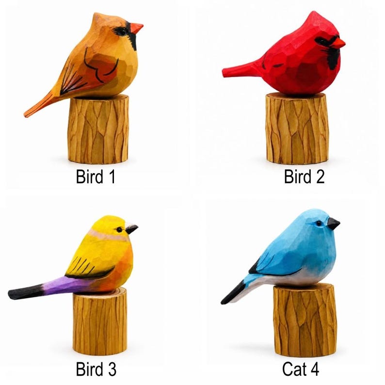 Holz Vogelskulptur Papagei Handgeschnitzt Rustikale Deko Vogelliebhaber