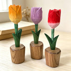 Handgeschnitzte Holzblume Tulpe Rose Sonnenblume Tischdekoration