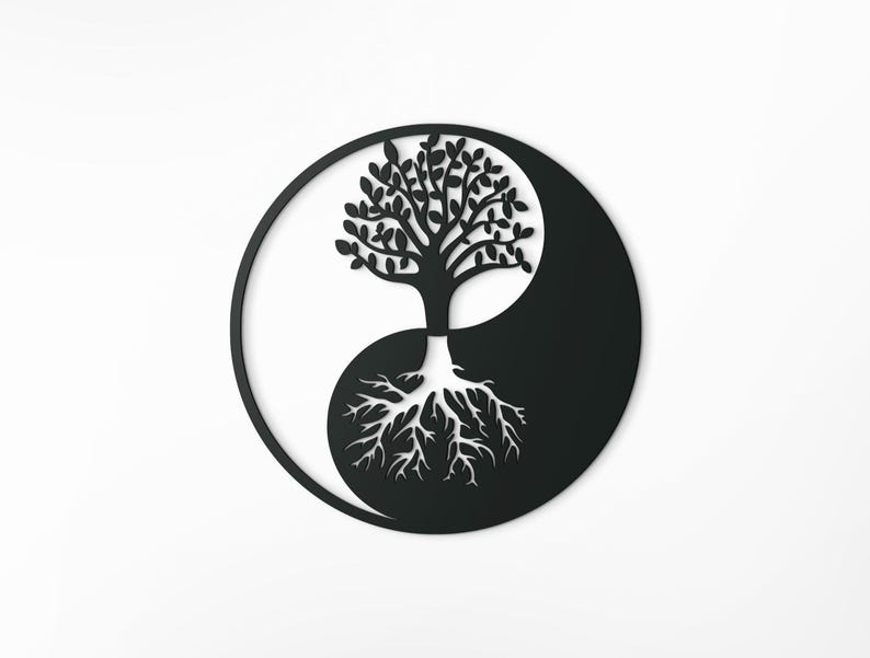 Runde 3D Holz Wanddekoration Yin Yang | Spirituelles Home Dekor