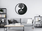 Runde 3D Holz Wanddekoration Yin Yang | Spirituelles Home Dekor