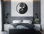Runde 3D Holz Wanddekoration Yin Yang | Spirituelles Home Dekor