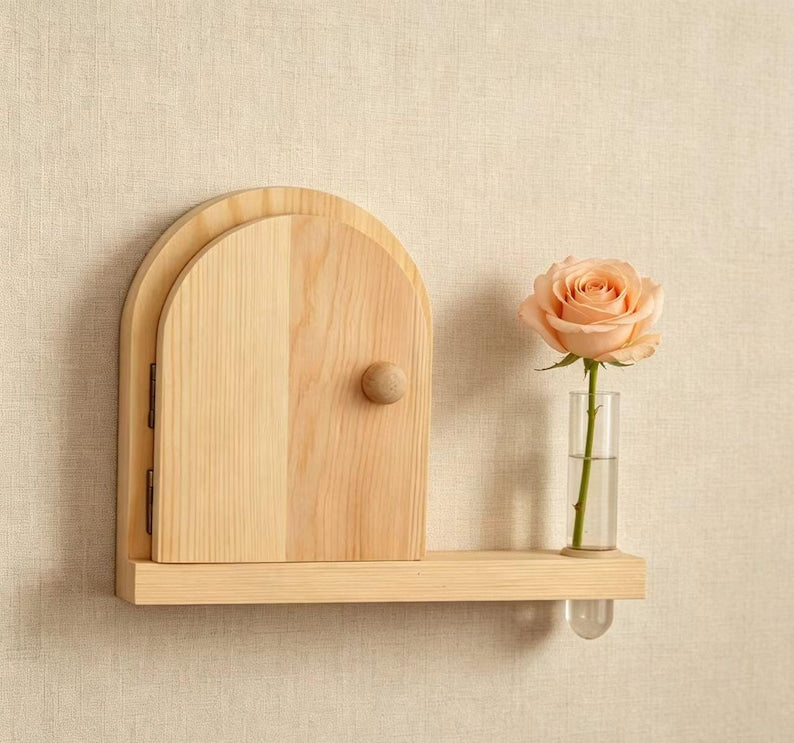 Massivholz Lichtschalterabdeckung, Hausform Wandaufkleber, Vintage Steckdosenrahmen, Organizer mit Haken, 6 Stile