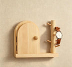 Massivholz Lichtschalterabdeckung, Hausform Wandaufkleber, Vintage Steckdosenrahmen, Organizer mit Haken, 6 Stile
