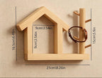 Massivholz Lichtschalterabdeckung, Hausform Wandaufkleber, Vintage Steckdosenrahmen, Organizer mit Haken, 6 Stile