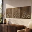 Berg-Metallwandbild 3-teilig, Triptychon Wanddekoration, moderne Metallkunst, 8-36 Zoll, Schwarz Weiß Grau Bronze
