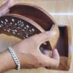 2er Set Holz Seidenpapierhalter mit Blumenmuster für Tischplatte Serviettenhalter